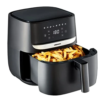 Immagine di MEDION Friggitrice ad aria calda E50 XL (5,7 L, 1700 watt, pannello di comando digitale, 8 programmi automatici, timer 30 minuti, MD 10532)