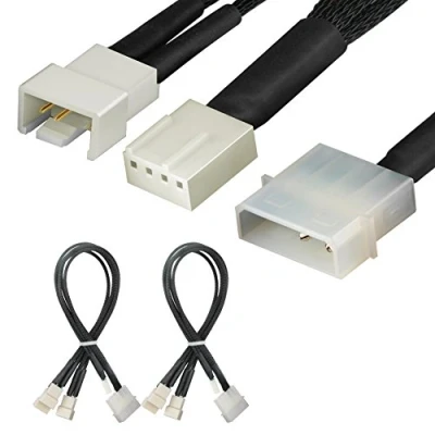 Immagine di J&amp;D Cavo divisore di alimentazione Molex a ventola 4 pin 2 Pack, per ventilatori raffreddamento del case computer PWM pin, 30 cm