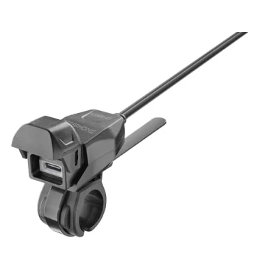 Immagine di INTERPHONE Kit Alimentazione da Manubrio Tubolare Moto Presa USB type C con Interruzione di Corrente Cappuccio protezione Output DC 5V 2A Cavo 170 cm