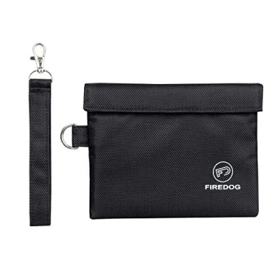 Immagine di FIREDOG Borsa a prova di odore, foderata in carbonio, 17,8 x 15,2 cm, contenitore da viaggio (nero), Nero , S, Compatto