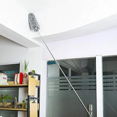 Immagine di Spolverino telescopico a forma di ragnatela, estensibile, con asta telescopica in microfibra, per la pulizia ventilatori soffitto, persiane, auto normale