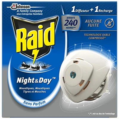 Immagine di Raid diffusore elettrico notturno e diurno mosche, zanzare tigre, 1 diffusore+1 ricarica 240 ore, la confezione può variare