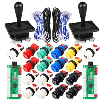 Immagine di EG STARTS Classic Arcade Game Parte Mame USB Cabinet Zero Delay Encoder PC Joystick 18x Push Buttons Kit colori multipli