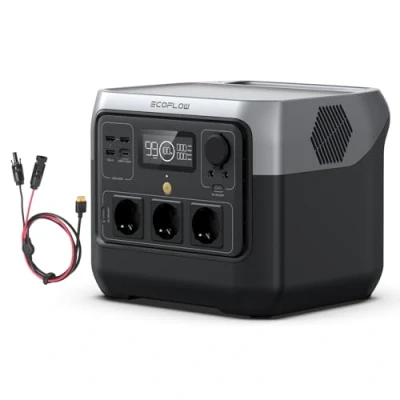 Immagine di EF ECOFLOW RIVER 2 Pro 768 Wh Power Station portatile con cavo XT60i, generatore solare LiFeP04, 3 prese AC da 800 W, ricarica rapida in 70 ore, per campeggio, camper e corrente d’emergenza