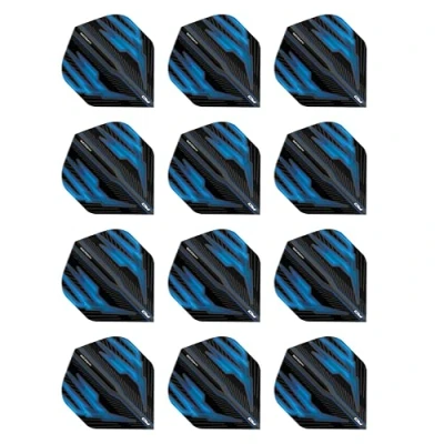 Immagine di RED DRAGON Hardcore Radical Nero e Blu Volo Dart Standard di Spessore Extra 4 Set per Confezione (12 Voli in Totale)