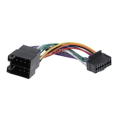 Immagine di Cavo Adattatore connettore Cablaggio ISO Compatibile con autoradio Sony Aiwa JVC 16 Pin 30x12 mm
