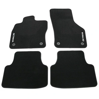 Immagine di Škoda 5E1061404C Set di 4 tappetini in Tessuto, con Scritta Octavia, Nero