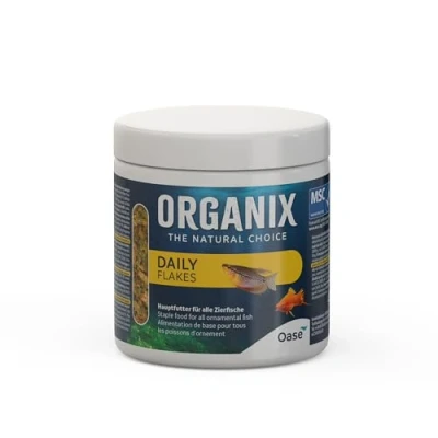 Immagine di OASE ORGANIX Daily Flakes 250 ml Mangime di base per vasche comunità, pesci d&#039;acquario colorati, in forma fiocchi