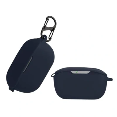 Immagine di kwmobile Custodia Silicone Cuffie Compatibile con JBL WAVE BUDS Cover Porta Auricolari Moschettone Case blu scuro