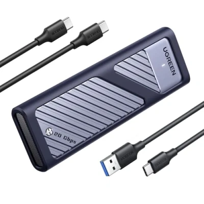 Immagine di UGREEN Case SSD M.2 NVMe SATA 20Gbps USB C 3.2 Gen 2x2, per Disco Rigido M/M&amp;B Key 2230/2242/2260/2280, Hard Disk con Cavo Compatibile 970 Evo Plus 980 PRO WD SN770 Kingston Blu