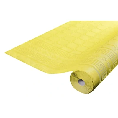 Immagine di Pro Nappe Cod. R482520I Tovaglia a rotolo in Carta damascata 1,18 x 25 Mt 83 coperti dal motivo universale, offre eleganza e sobrietà Colore giallo