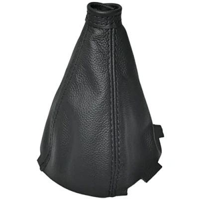 Immagine di Aerzetix C60284 Cuffia per leva del cambio in vera pelle compatibile con Hyundai i30 2007 2012 colore: nero cuciture nere manuale