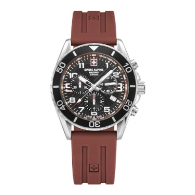 Immagine di swiss alpine military Orologio da uomo cronografo analogico al quarzo 7029.9 silicone, Acciaio/Silicone/Sw rosso 9836sam, cinghia