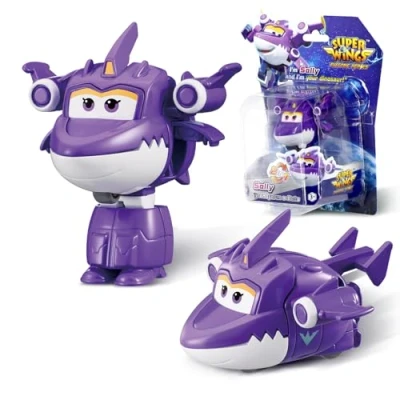 Immagine di Super Wings Transformer aeroplano Supercharged Jett, altezza circa 12,7 cm, bambola per bambini, giocattolo e figura robotica bambini bambine a partire da 3 anni