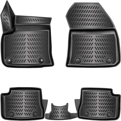 Immagine di ELMASLINE Set di Tappetini in gomma per Opel Corsa E (elettrico) 2019 2024 3D con bordo alto F elettrica Non si adatta al normale bruciatore Corsa!!!!!!