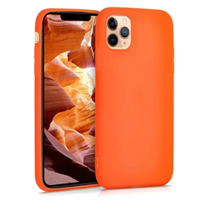 Immagine di kwmobile Custodia Compatibile con Apple iPhone 11 Pro Max Cover Back Case per Smartphone in Silicone TPU Protezione Gommata arancione fluorescente