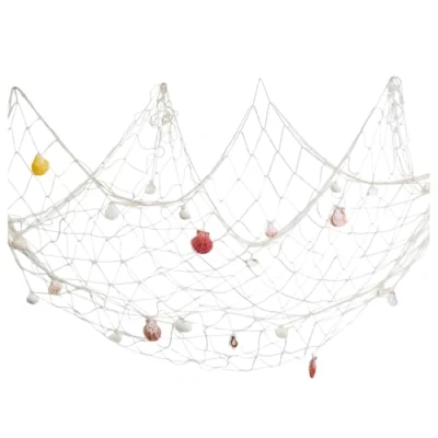 Immagine di com four® Rete da Pesca con Conchiglie per la Decorazione Foto Appendere pareti marittime Mare 1 x 2 m (001 Pezzi Netto)