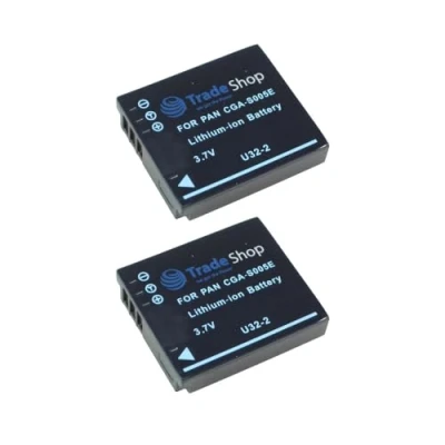 Immagine di 2 X fotocamera proiettore batteria agli ioni di litio compatibile con Panasonic Lumix DMC FX01 FX07 FX3 FX8 FX9 FX10 FX12 FX50 FX100 FX150 LX1
