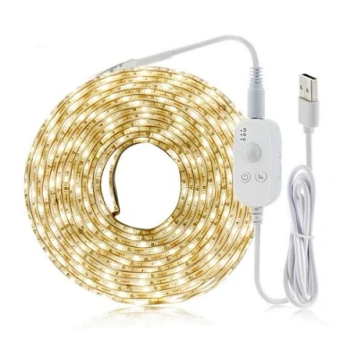 Immagine di ausuky Striscia LED USB con sensore di movimento PIR, per armadio, cucina, lampadine DC 5 V (bianco caldo, 3 m)