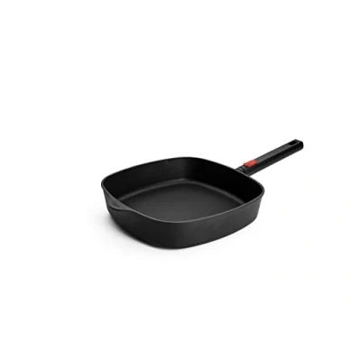 Immagine di Woll Eco Logic QXR Padella quadrata induttiva, 28 x cm, altezza 6,5 con manico rimovibile, adatta per tutti i piani cottura, senza PFAS, rivestimento antiaderente, in alluminio pressofuso,