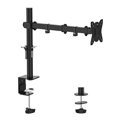 Immagine di GRIFEMA GB2001 1 Braccio per Monitor Singolo, Supporto Regolabile in Altezza Schermi LED LCD da 13&quot; 32&quot;, Rotazione a 360,Dimensioni VESA 75/100, capacità di Peso Fino 10 kg, Nero