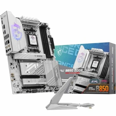 Immagine di MSI MPG B850 EDGE TI WIFI, Scheda Madre ATX Supporta i processori AMD Ryzen 9000/8000 / 7000, AM5 VRM 80A SPS, Memory Boost DDR5 (8400+MT/s OC), PCIe 5.0 x16, M.2 Gen5, Wi Fi 7, 5G LAN