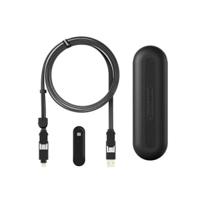 Immagine di Rolling Square inCharge XL 200 cm Cavo Usb Type c, Universale Cellulare, Regalo Uomo, Caricatore Cellulare 6 in 1, Gadget Tecnologico, Nero, Lightning da 100W