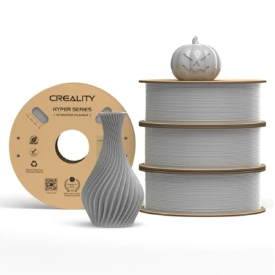 Immagine di Creality Hyper PLA Filament Grigio 4KG, Filamento per Stampanti 3D La Stampa Ad Alta Velocità, Durevole e Liscio, Prestazioni Di Overhang Accuratezza Dimensionale +/ 0,03mm, 4 Rotoli