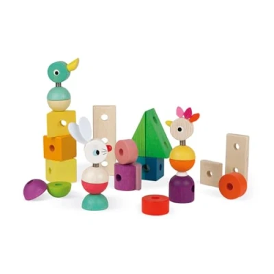 Immagine di Janod Zigolos Treno Gigante Multicolore (Legno), Giocattolo 2 in 1 Da Trainare, per L’Apprendimento Precoce, Sviluppare la Motricità, Pittura Ad Acqua, Etichetta FSC Anno su, J08202