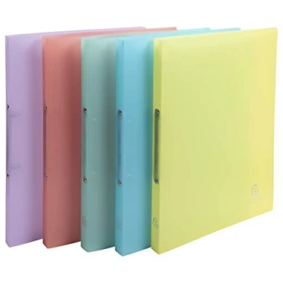 Immagine di Exacompta 54170E Conf. da 5 Raccoglitori Chromaline Pastel 2 Anelli Tondi 15 mm Dorso 20 Polipropilene Traslucido 0.5 F.to Esterno 25x32 cm per A4 Colori Assortiti