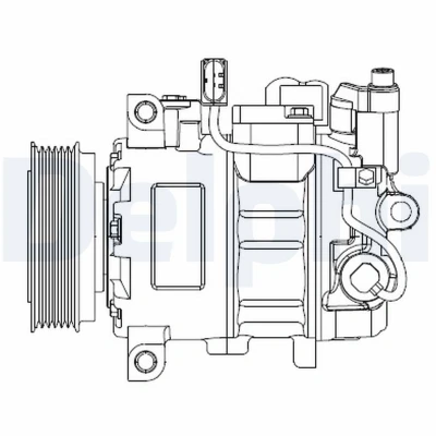 Immagine di DELPHI CS20476 compressore Aria Condizionata 6SEU14 PAG 46 con olio VOLKSWAGEN: Transporter 5 Bus, Multivan (7HM,