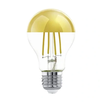 Immagine di Eglo E27 LED, lampadina a specchio color oro, antiabbagliante, 7,5 Watt (equivalente 60 Watt), 806 lumen, luce bianco caldo, 2700k, specchio, Edison A60, Ø 6 cm
