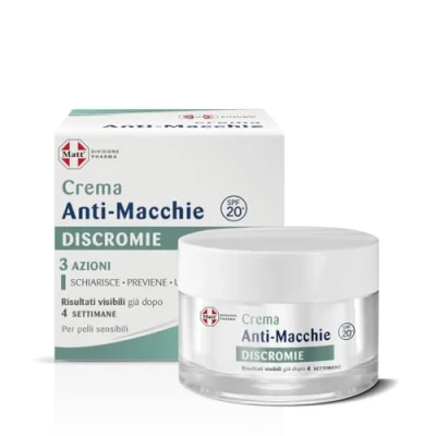 Immagine di Matt, Crema Anti macchie, Ideale per Ridurre le Discromie Cutanee Causate da Invecchiamento Cutaneo o Radiazioni Solari, Idrata e Protegge la Pelle dai Raggi UVA con SPF 20, 50 ml