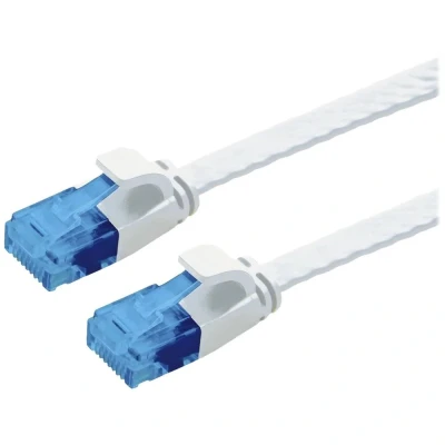 Immagine di Value 21.99.2063 RJ45 cavo di rete, patch CAT 6A U/UTP 3.00 m Bianco non schermato, piatto, contatti connettore dorati 1 pz.