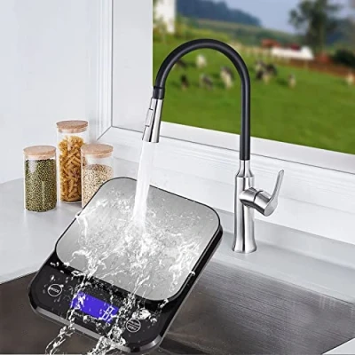 Immagine di Aggiornamento Bilancia Alimenti Lavabile IP67 Impermeabile, 5Kg da Cucina Digitale Ricaricabile USB, Precisione 0,1g/0,01 Once e Grammi per Cottura. Acciaio Inossidabile