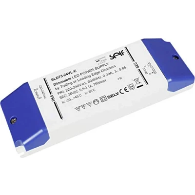 Immagine di Self Electronics SLD75 12VL E Trasformatore per LED Tensione costante 75 W 1 6.25 A 12 V/DC dimmerabile, adatto mobili, Protezione sovraccarico pz.