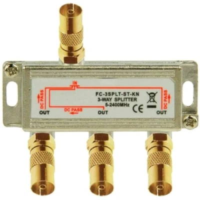 Immagine di TronicXL Splitter coassiale per antenna di alta qualità, presa femmina DVBT, DVBT2, DVBC, SAT, tv via cavo, Unitymedia, Vodafone, NetAachen, Primacom, HD, 3D, 4K