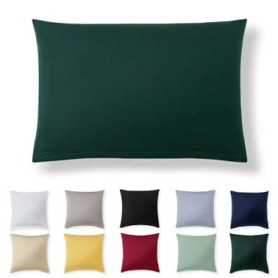 Immagine di Alreya Federa in 100% jersey di cotone con chiusura lampo 50 x 70 cm Verde Foresta Cuscino, Copricuscino Divano, super morbida 50x70