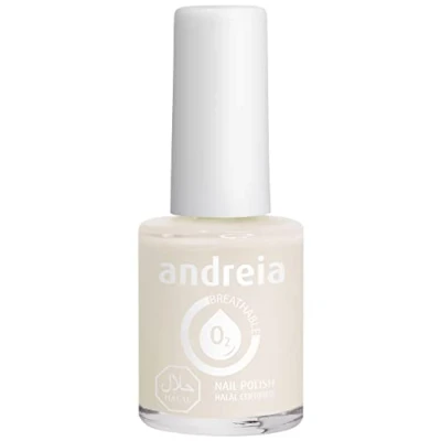 Immagine di Andreia Vernis Halal Smalto Vegan, Permeabile e Traspirante conforme ai requisiti Alta Qualità Colore B22 Bianco Latte 10,5 ml