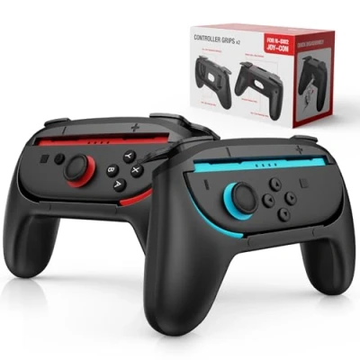 Immagine di Lmcpa 2 Pack Grip per Controller compatibili Con Nintendo Switch Joy 2025, Comodo Supporto JoyCon Accessori Nero