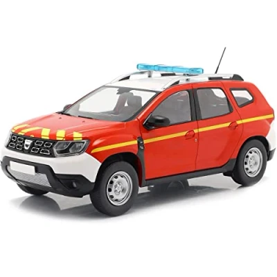 Immagine di solido S1804605 1:18 2021 Dacia Duster MK2 SDIS Auto in miniatura da collezione, rosso/blu