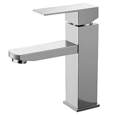 Immagine di rubinetto bagno lavabo acciaio inossidabile acqua calda e fredda con 2 tubi inclusi miscelatore rubinetti