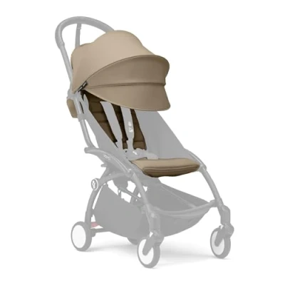 Immagine di Stokke YOYO 6+ Color Pack, Toffee Solo tessuti: cuscino per seduta, capottina estendibile e tasca posteriore con cerniera Richiede telaio (venduto separatamente)