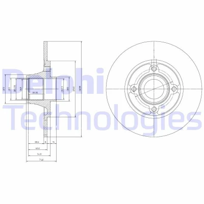 Immagine di DELPHI Disco freno RENAULT: CLIO 1 238mm 8mm 4 pieno rivestito BG9033RSC 7700805006 Dischi freno, dei freni