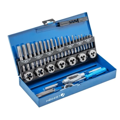 Immagine di Hogert Technik HT3B582 Kit attrezzi per filettare Valigetta di metallo
