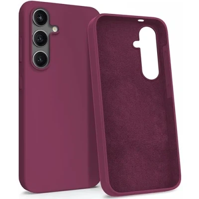 Immagine di MyGadget Custodia per Samsung Galaxy S24 Hardcase con Strato Microfibra &amp; Cover Silicone Resistente Protezione Antigraffio Antiurto Bordeaux