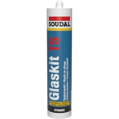 Immagine di Glaskit TS Sigillante polimerico ibrido ricoperbile, Soudal 290 ml RAL 9001, colore: Bianco crema
