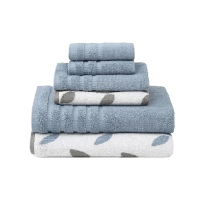 Immagine di Pacific Coast Textiles 6 Asciugamani Colorati in Filo di Cotone Biologico con Viti Blu, Singolo, 40,6 x 25,4 12,7 cm