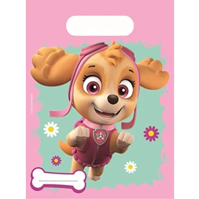 Immagine di Procos Sacchetti per Feste, Modello Paw Patrol Skye &amp; Everest, 6 Pezzi, Rosa/Verde, Multicolore, unità (Confezione da 1), PR89628