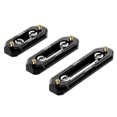 Immagine di SIRUI Set di Guide NATO da 3 Pezzi, Lunghe 48mm, 60mm e 75mm, con Spille Sicurezza Viti 1/4&quot; per Morsetto Maniglia Superiore Laterale, AM NT467